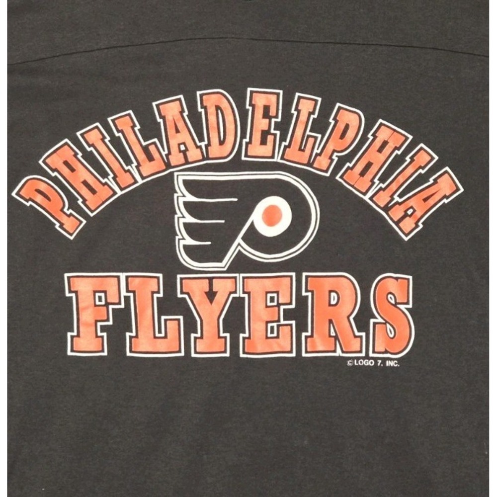 Vintage 90s Philadelphia Flyers Logo 7 Jersey T-Shirt Large NHL Single Stitch - Picture 2 of 7